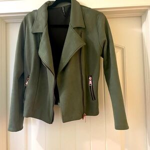 Olive with rose gold hardware faux suede jacket/blazer moto.  xl, USA 10/12